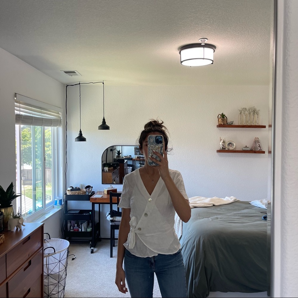 White linen top
